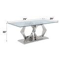 Gianna - Dining Table - Clear Glass & Stainless Steel - Atlantic Fine Furniture Inc