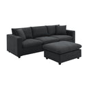 Modern Sectional Sofa With Throw Pillows, Cloud L Shaped Couch Set With Wide 4 Seat Comfy Couch Set With Movable Ottoman