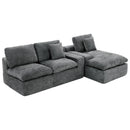 Cloud Sectional Sofa With Double Layer Cushion And Side Pockets, Free-Combined