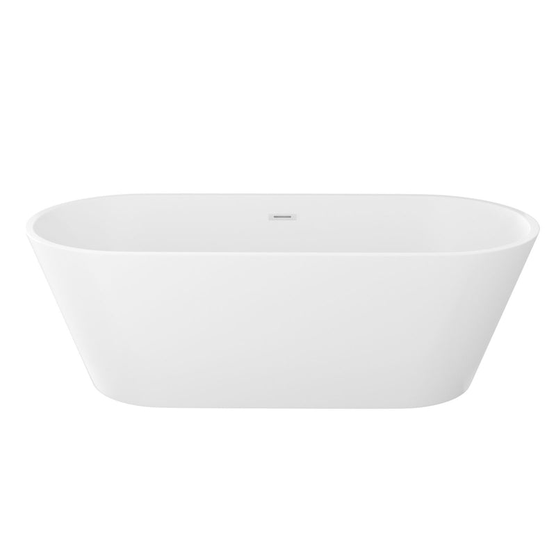 Gloss Freestanding Bathtub With Drain, Stand Alone Soaking Tub