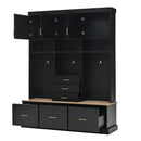 Entryway Hall Tree With Bench And Storage, 5 In 1 Coat Rack