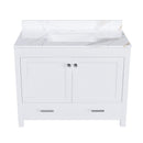 43" Bathroom Vanity, Multi Functional Cabinet, Doors And Drawer - White