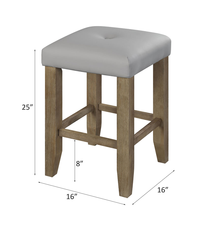 Charnell - Counter Height Chair (Set of 2) - Gary PU & Oak Finish