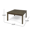 Perla - Rustic Square Coffee Table With Block Legs