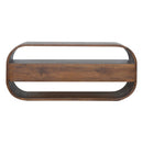 Curved Edge Media Unit With 2 Drawers - Chestnut