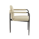 Modern Dining Chair (Set of 2) With Iron Frame - Espresso / Khaki