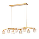 Crystal Chandelier For Dining Room, 8 Light Kitchen Chandelier Light Fixture Modern Metal Industrial Chandeliers For Farmhouse Entryway Living Room (8*G9 Bulbs Included) - Matte Gold