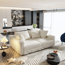 Plush Corduroy 4 Seat Sofa, Modern Comfy Upholstered Sofa Cloud Couch, Deep Seat Couches With Soft Pillows