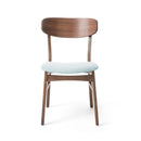 Elegant Fabric Dining Chair With Cushioned Seat And Wood Frame - Mint