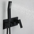 Brass Shower System With 10" Rainfall Shower Head And Handheld Sprayer - Matte Black