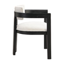 Modern Boucle Fabric Dining Chair With Armrest
