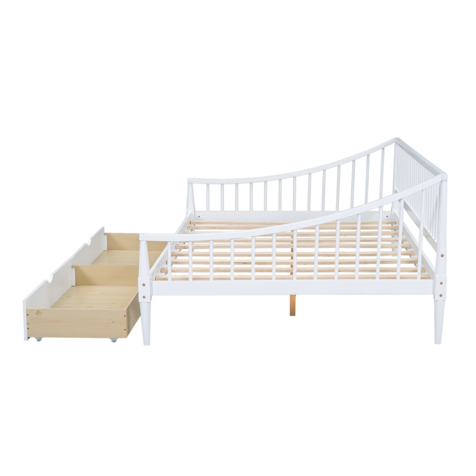 Full Size Daybed with Two Storage Drawers and Support Legs, White - Atlantic Fine Furniture Melbourne FL