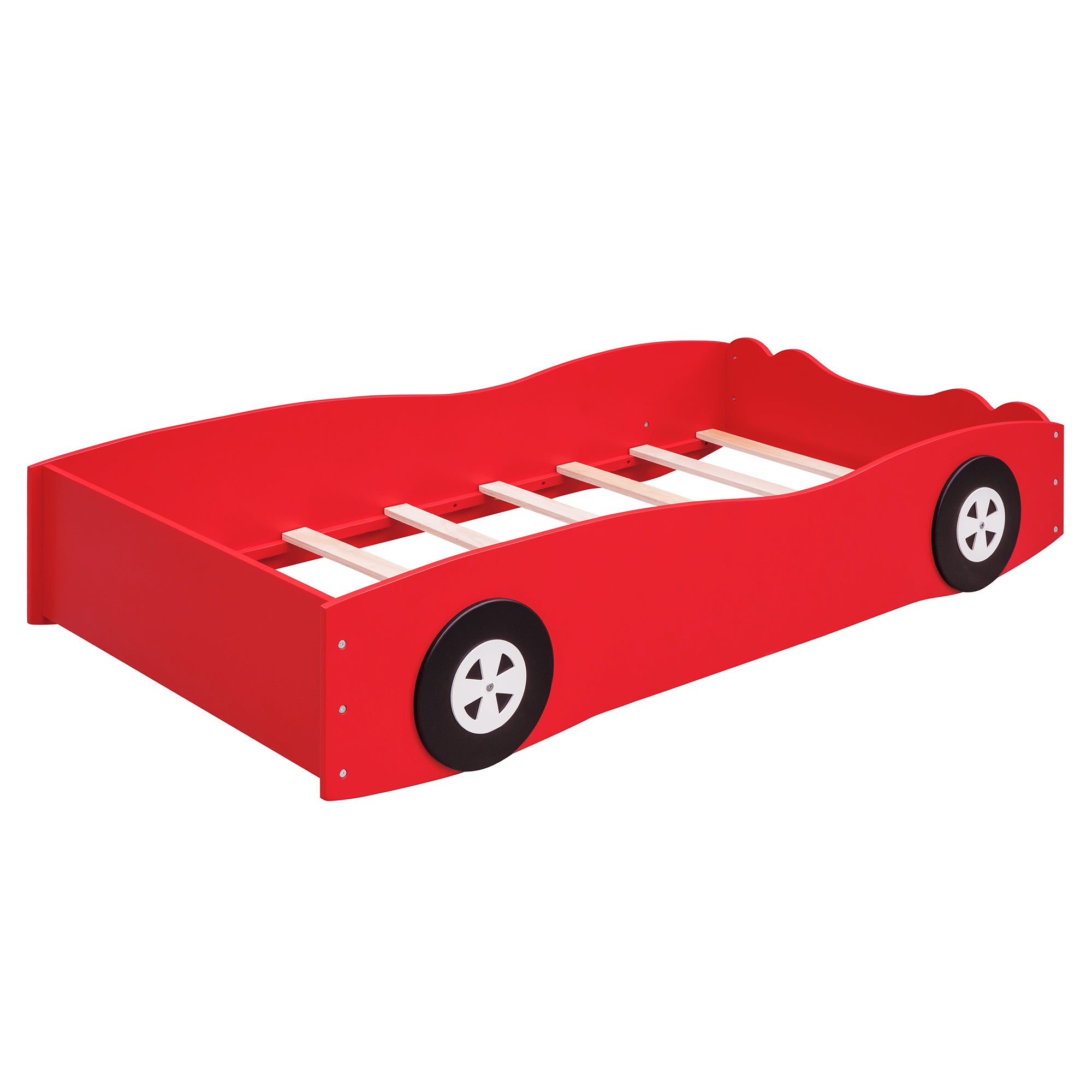 Twin Size Car-Shaped Platform Bed, Red - Atlantic Fine Furniture Melbourne FL