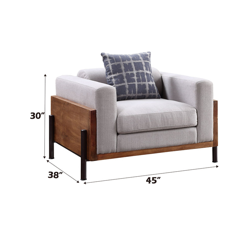 Pelton - 3 Piece Living Room Set With Toss Pillows - Walnut