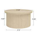 Coffee Table, Round Coffee Table, Modern Side Tables Accent End Table For Living Room, Apartment - Natural
