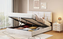 Queen Size Upholstered Platform Bed with Hydraulic Storage System,No Box Spring Needed,Beige