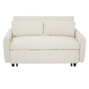 Pull-Out 2 Seat Modern Sleeper Sofa With 2 Throw Pillows And USB Ports
