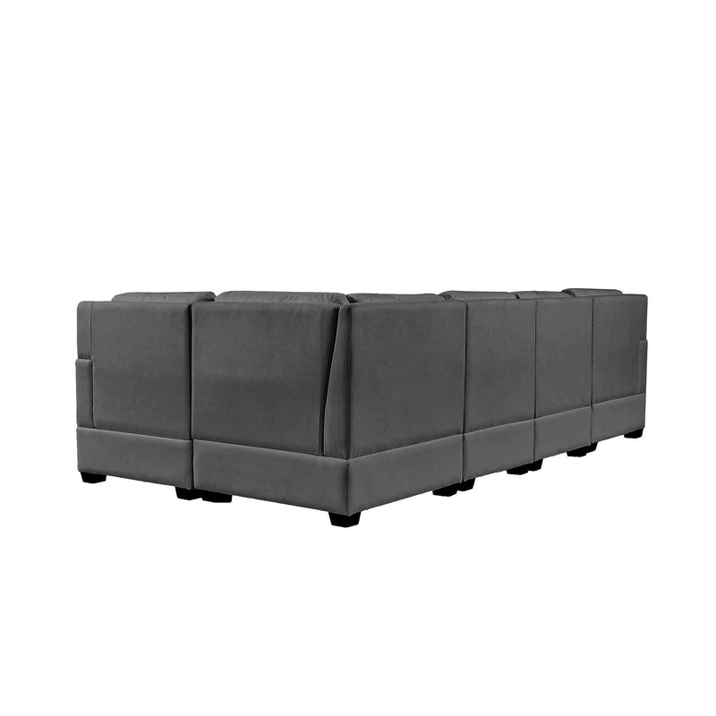 U_Style Sectional Modular Sofa with 2 Tossing cushions and Solid Frame for Living Room