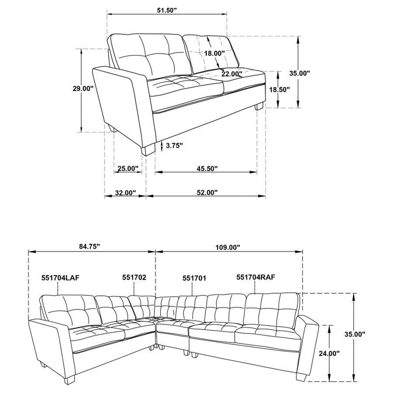 Georgina - Upholstered Modular Sectional Sofa