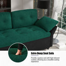 Modern Convertible Sleeper Sofa Bed With Pull-Out Queen Design, Side Storage & Thick Cushions