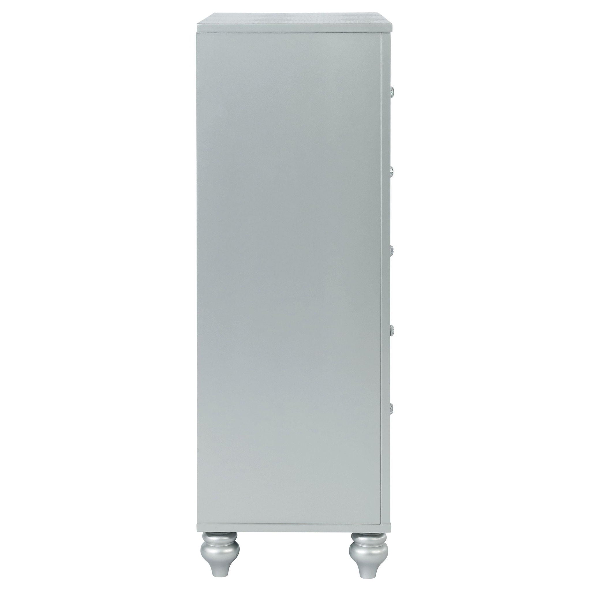 Gunnison 5-drawer Bedroom Chest Silver Metallic