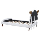 Upholstered Platform Bed With Sheep Shaped Headboard