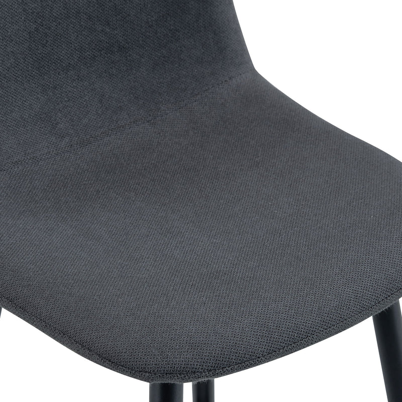 Modern Black Pu Bar Chair Rounded Backrest (Set of 2)