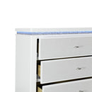 Adalid - Dresser With LED Light And Glittered Drawer Fronts - White