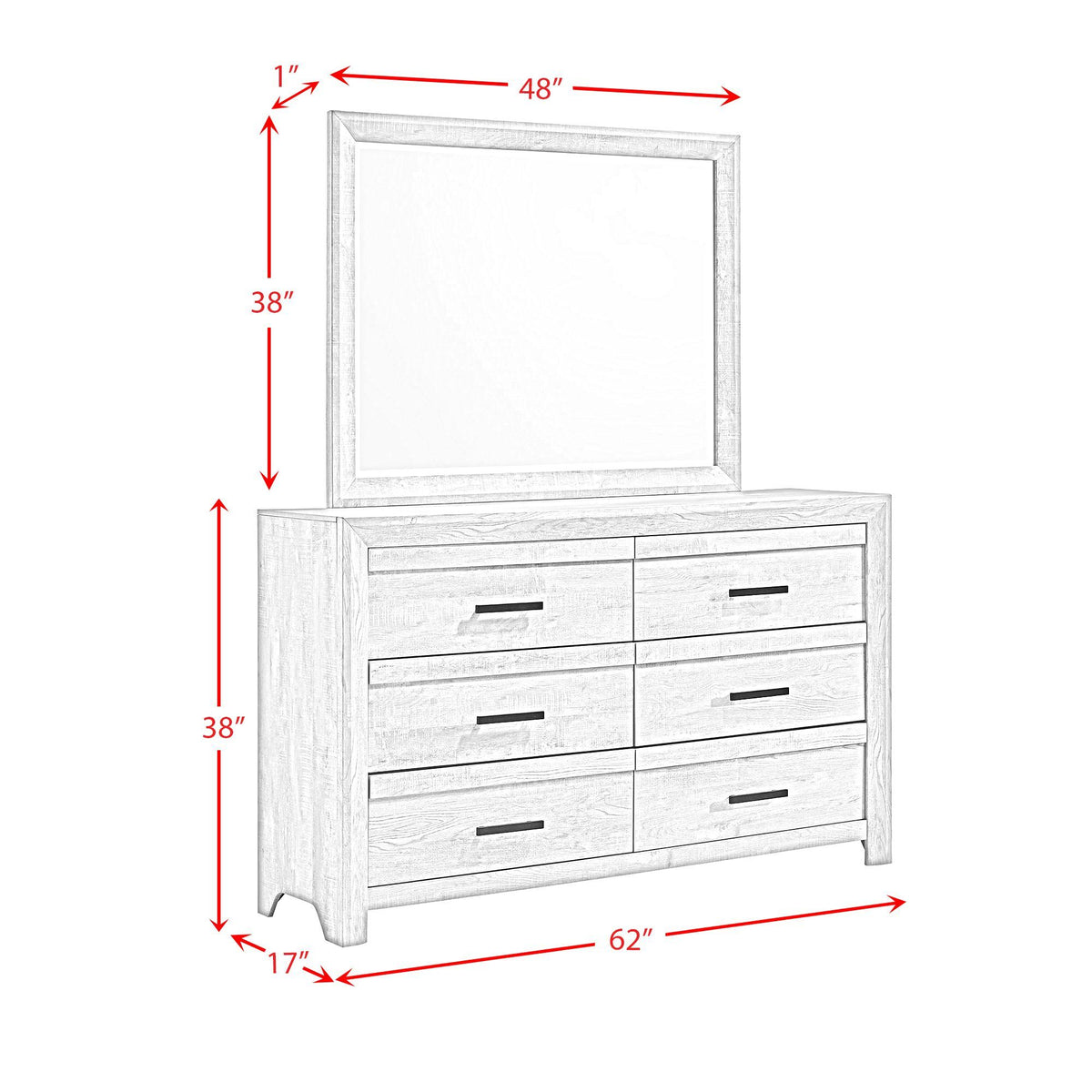 Eleanor Dresser & Mirror Set in Dark Gray by Elements International, view 13