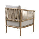 Arm Chair With Open Weave Jute Twine Rope Design - Natural