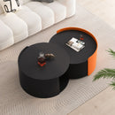 Modern Round Nesting Coffee Table With Extendable Sliding Top
