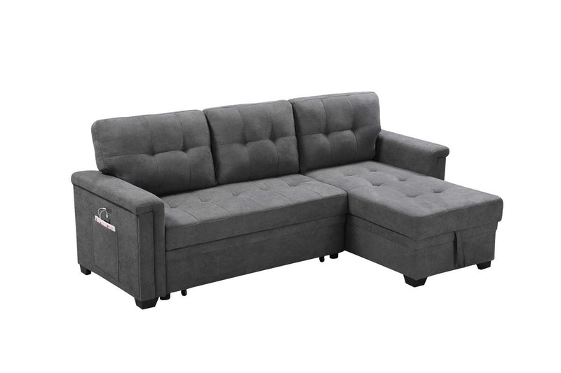 Ashlyn - Reversible Sleeper Sectional Sofa With Storage Chaise, USB Charging Ports And Pocket