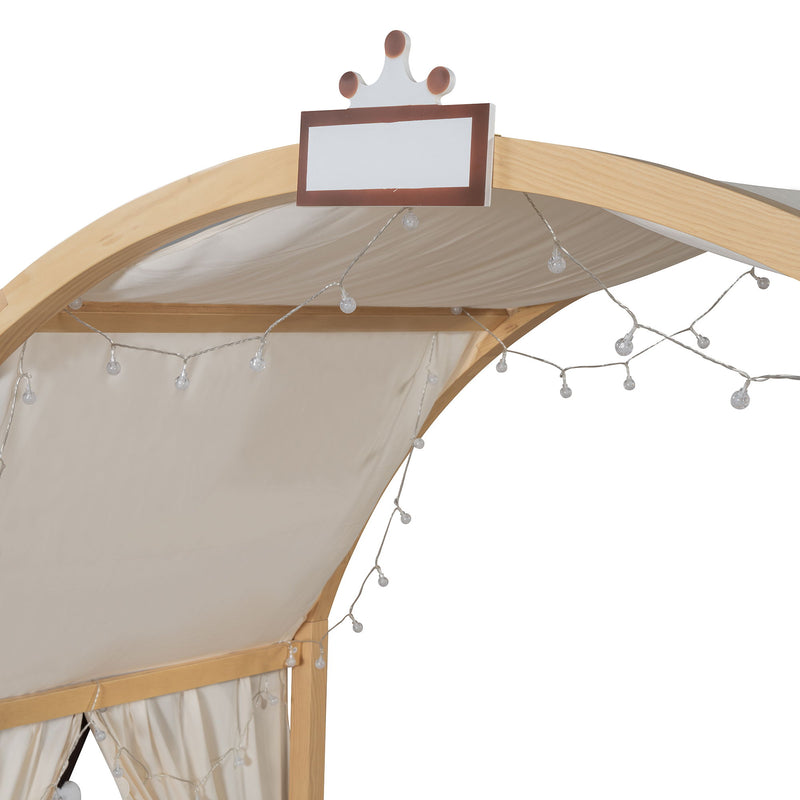 Extended Bed With Arched Roof And Trundle