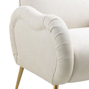 Modern Accent Chair With Metal Legs, Snowflake Fabric Armchair