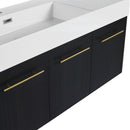 Contemporary 48" Wall Mounted Bathroom Vanity With Resin Sink And Soft Closing Doors And Line - Black Chestnut