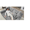 Modern Comfy Upholstered 4 Seat Sofa Cloud Couch,Deep Seat With Soft Pillows