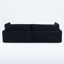 Elegant Corduroy Sofa With Throw Pillows And Backrests
