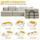 Modular L Shaped Floor Living Room Sofa Set With 6 Pillows