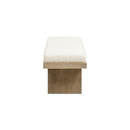 Bella - Upholstered Modern Accent Bench - Ivory White