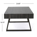Abitha - Coffee Table With Industrial Powder Coated Metal Legs