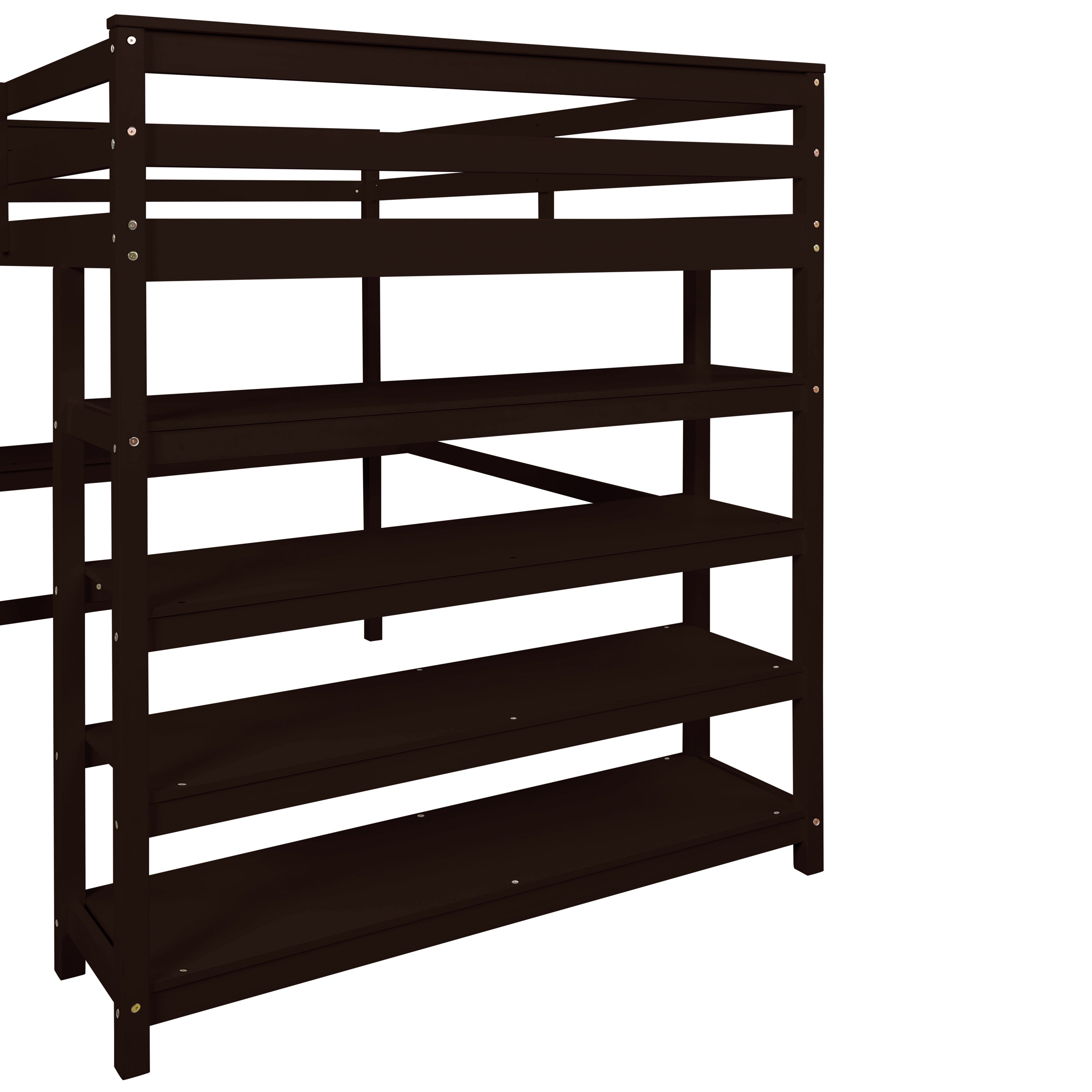 Loft Bed Full with desk,ladder,shelves , Espresso