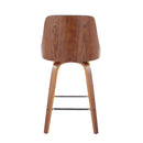 Gianna - Mid Century Modern Fixed Height Counter Stool With Swivel With Square Footrest (Set of 2)