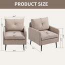 Contemporary Accent Chair With Metal Legs, Comfy Chenille Fabric Armchair