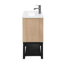 Modern Freestanding Bathroom Vanity With Ceramic Sink, Hot And Cold Faucet, Storage Cabinet & Open Shelf