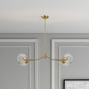 Jewel - 4 Lights Modern Farmhouse Chandelier Ceiling Hanging Light Fixture - Clear / Gold