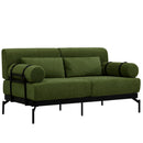 Modern Loveseat Sofa 2 Seater With USB Ports, Cylindrical Armrests