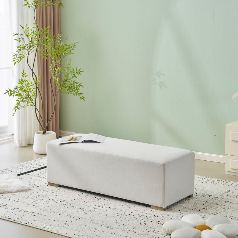 Simple Long Ottoman For Living Room - White