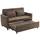 Pull-Out Sleeper Sofa With Reversible Backrest Cushion, Side Pockets, 2 USB Ports And A Phone Holder For Living Room