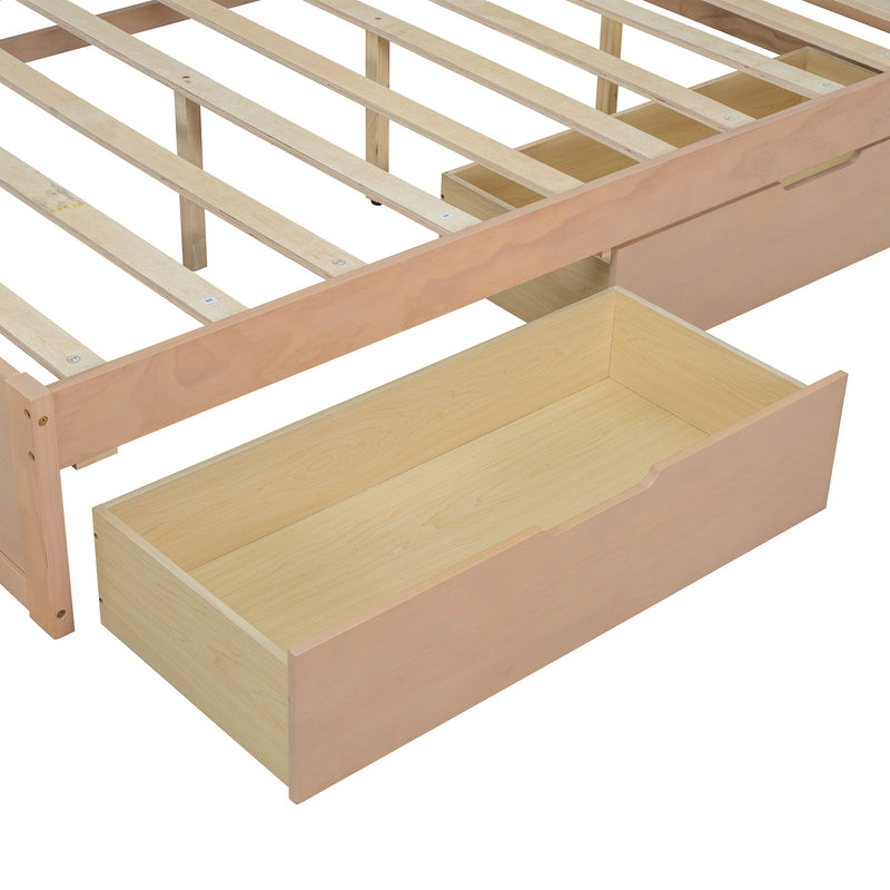 L-Shaped Daybed Corner Bed Under Bed Drawers With Storage Bookcase And Upholstered Headboard And USB Charging Ports