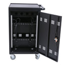 Mobile Charging Cart And Cabinet For Tablets Laptops 32-Device - Matt Black